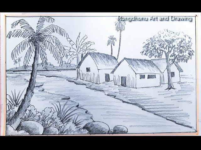 Featured image of post Easy Pencil Sketch Scenery Drawing - Search images from huge database containing over 1,250,000 drawings.