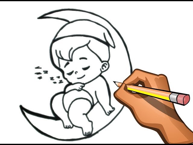 How to Draw and Color Baby Sleeping -Learn Colors Painting baby -Learn Colors /peketona 