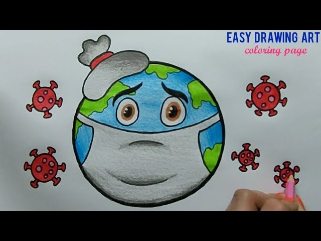 how to draw coronavirus poster || save earth from covid-19 drawing || corona virus awareness drawing 