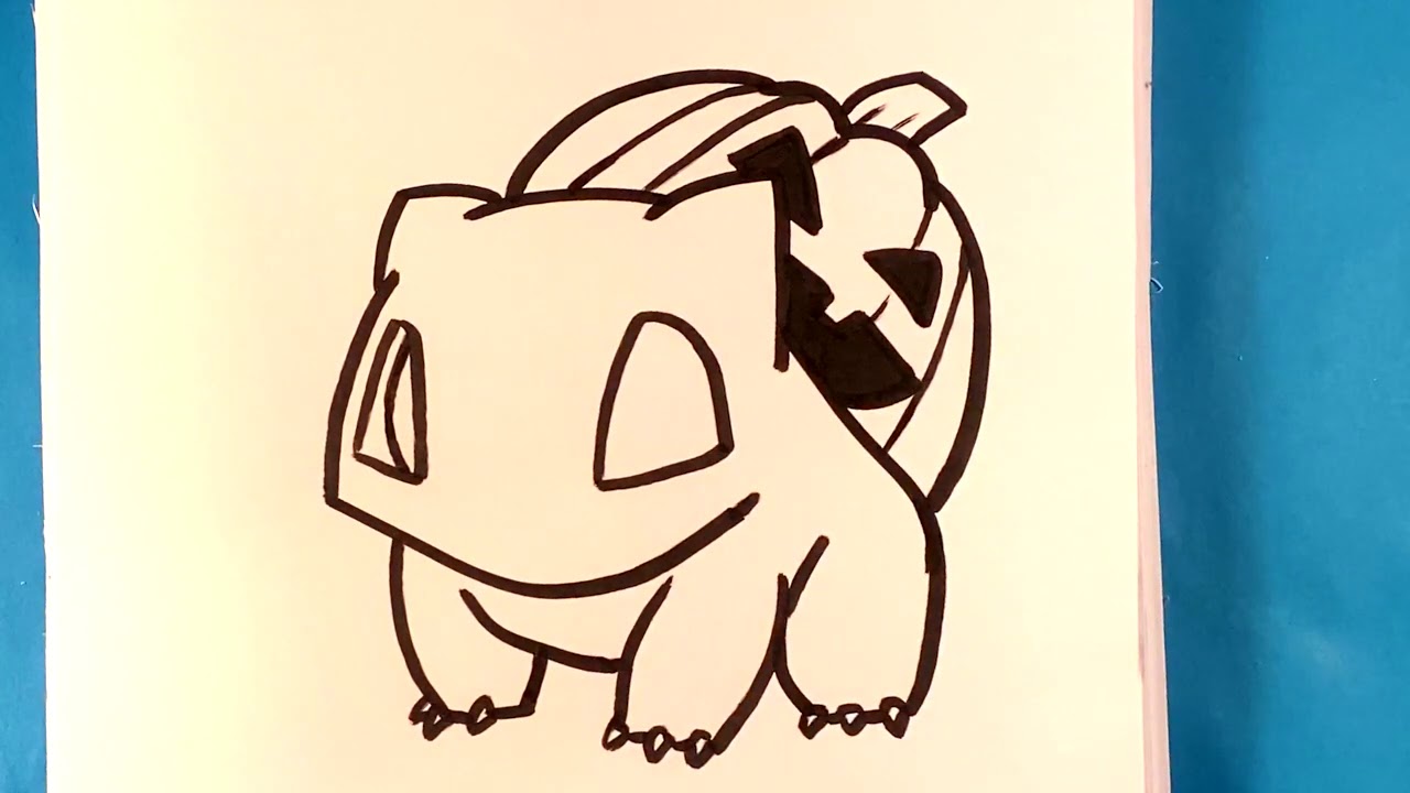 How to Draw Pokemon - Halloween Bulbasaur - Step by Step 2