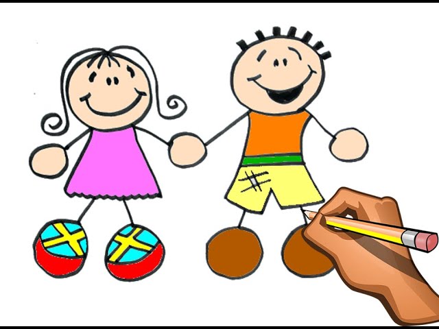 DIBUJO DE NIÑA Y NIÑO / HOW TO DRAW CHILDREN STEP BY STEP 