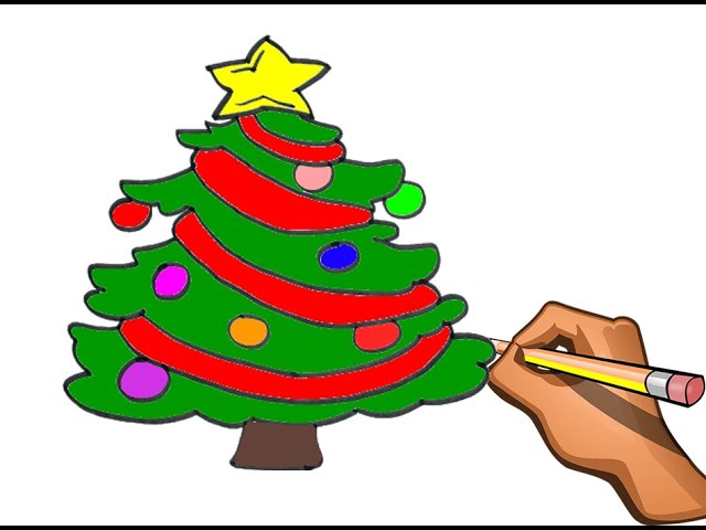 DIBUJAR Y PINTAR ARBOL DE NAVIDAD / HOW TO DRAW A CHRISTMAS TREE STEP BY STEP 