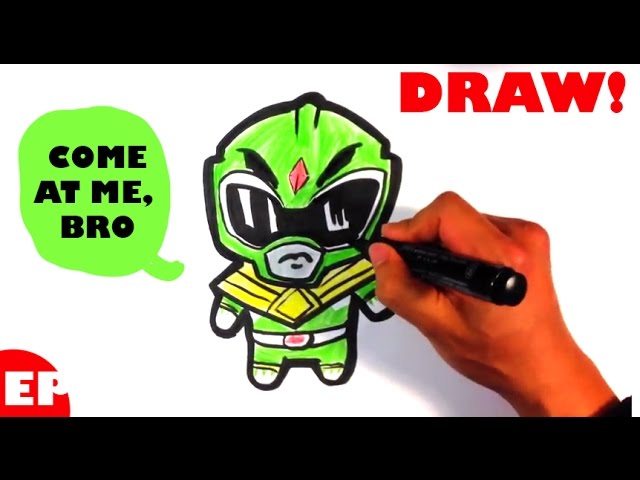 How to Draw the Green Power Ranger(Cute) - Easy Pictures to Draw 