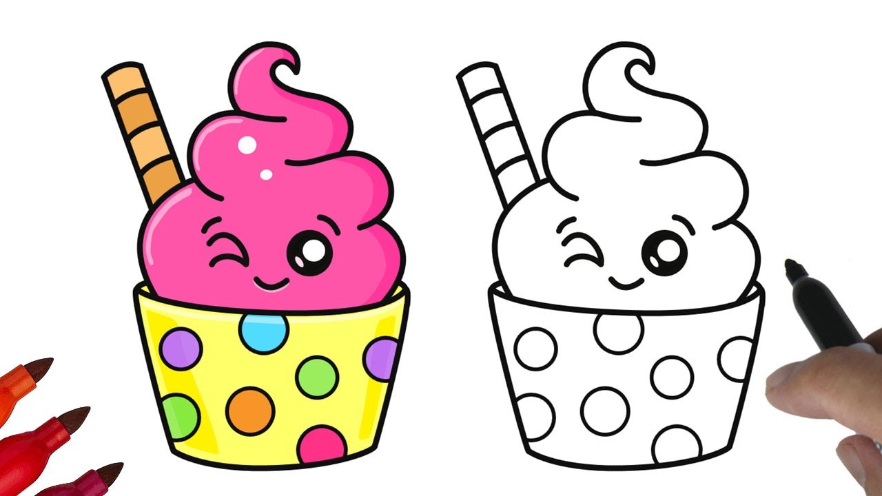 Cara Menggambar Es Krim | How to Draw an Ice Cream Sundae 