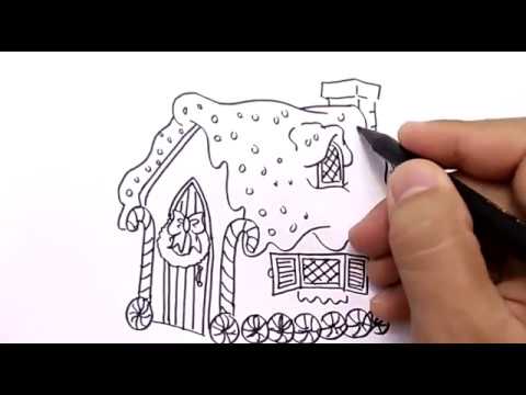 VERY EASY ! how to draw CANDY HOUSE for KIDS 
