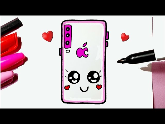 How to draw Kawaii cute Phone l Como desenhar Celular fofo Kawaii - Drawing to Draw 