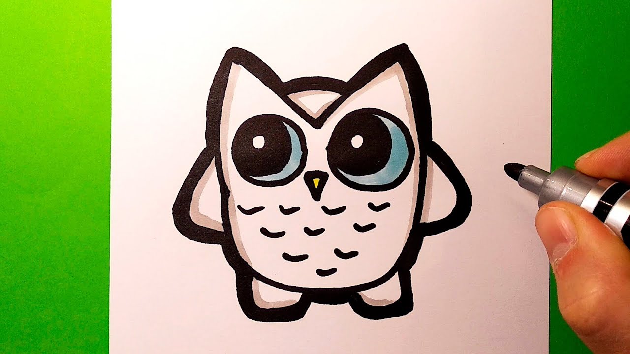 How to draw an owl, kawaii drawing 