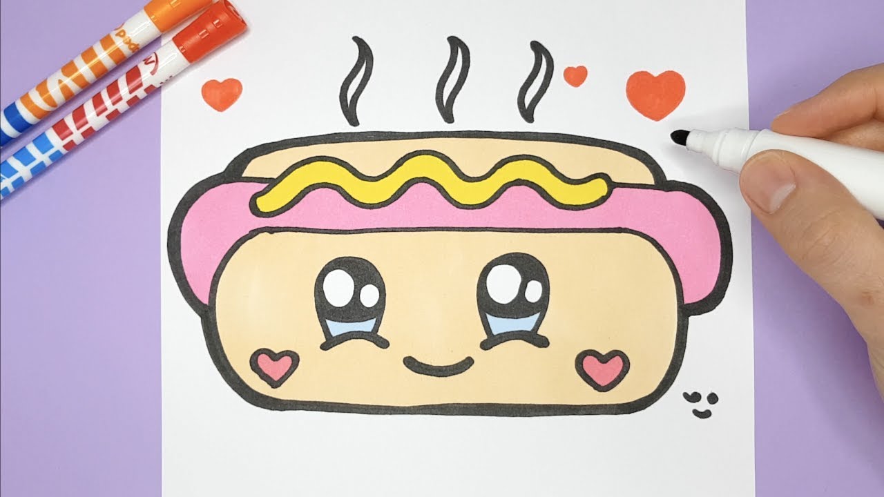 KAWAII HOT DOG SELBER MALEN - EINFACH UND SÜß 