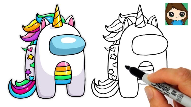 How To Draw Among Us Unicorn