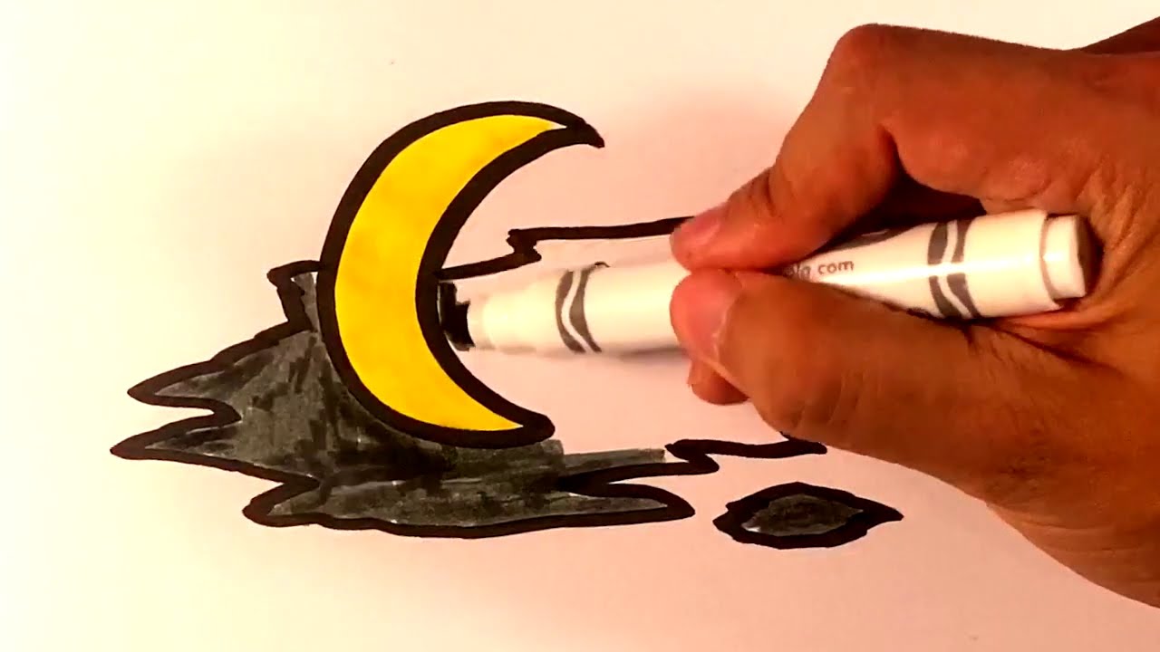 How to Draw Night Sky - Halloween Drawings 