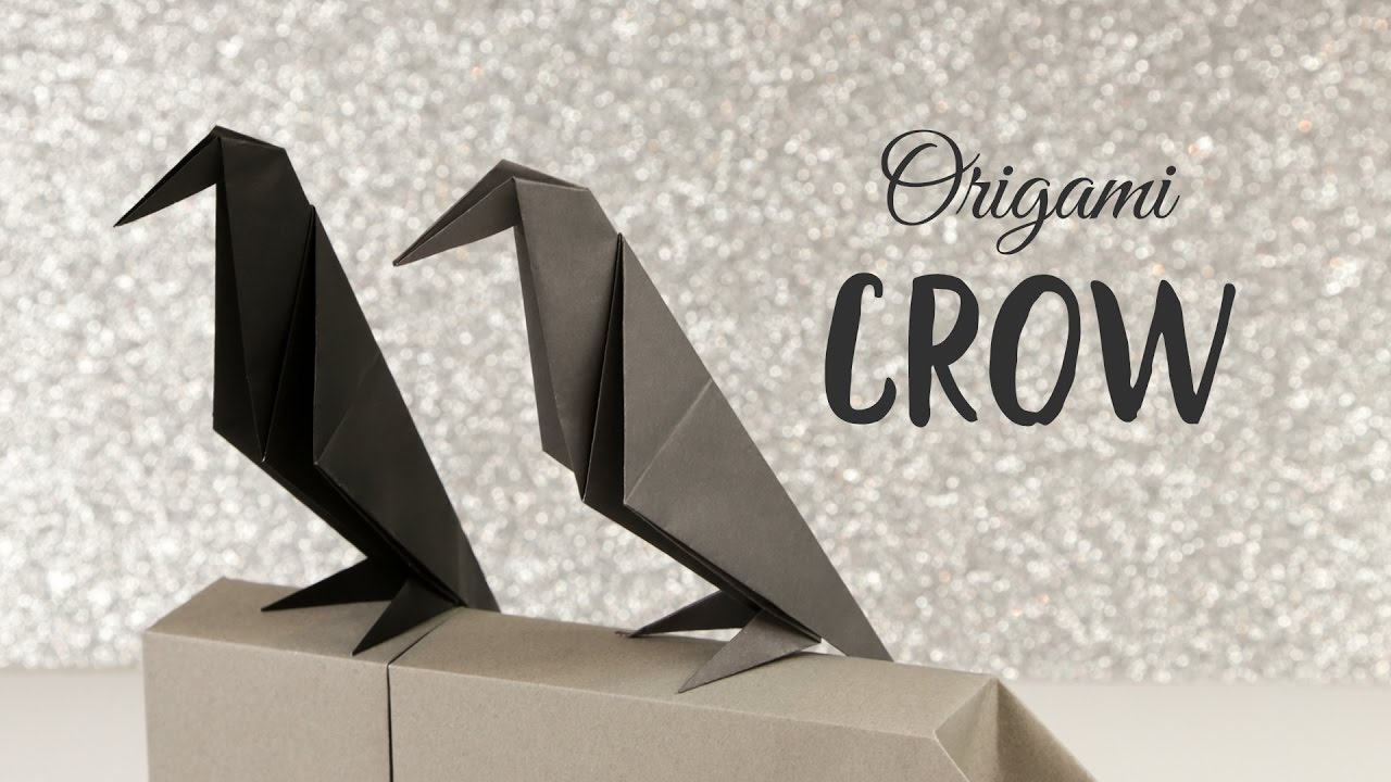 Perching Origami Crow Tutorial - Halloween DIY - Paper Kawaii 