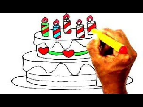 how to draw birthday cake drawing painting animals drawing food easy drawings colours school drawing 