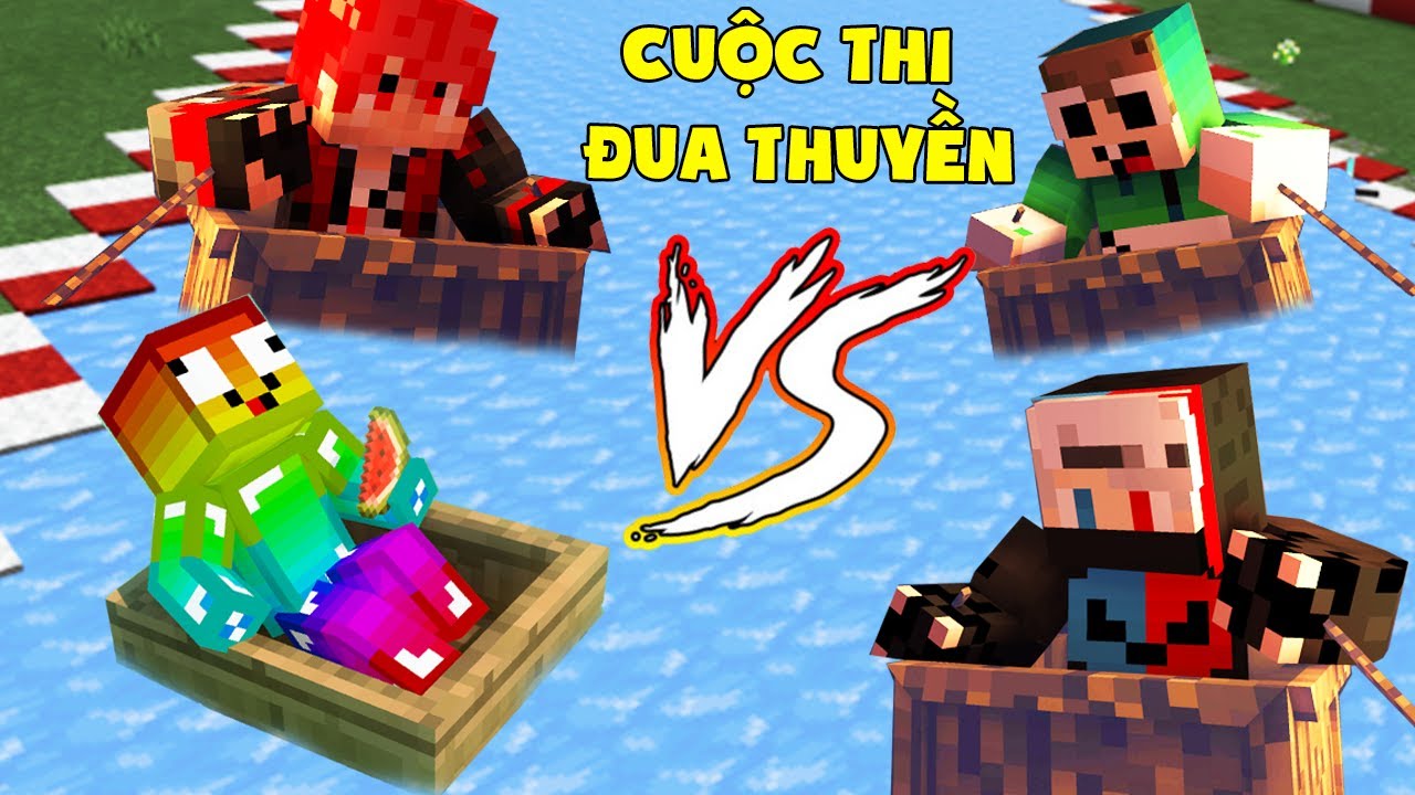 MINI GAME : CUỘC THI ĐUA THUYỀN ** THỬ THÁCH NOOB TRỞ THÀNH TAY ĐUA PRO NHẤT MINECRAFT ?? 