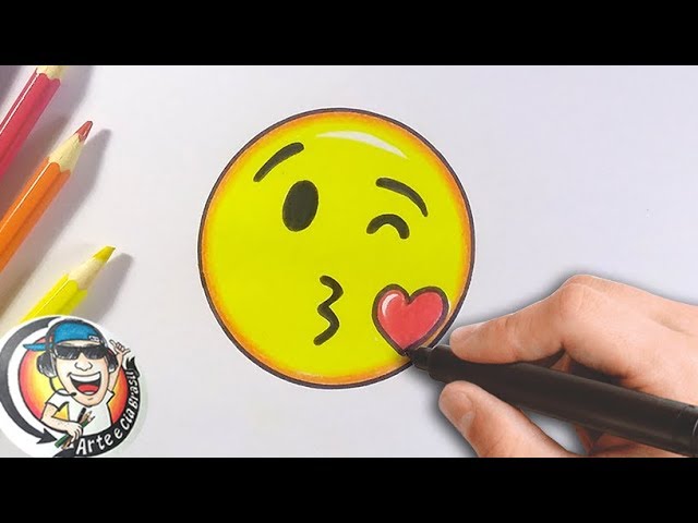 COMO DESENHAR EMOJI MANDANDO BEIJO - SUPER FÁCIL 