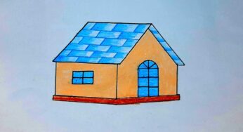 How to draw a Hut step by step drawing || { Very easy }