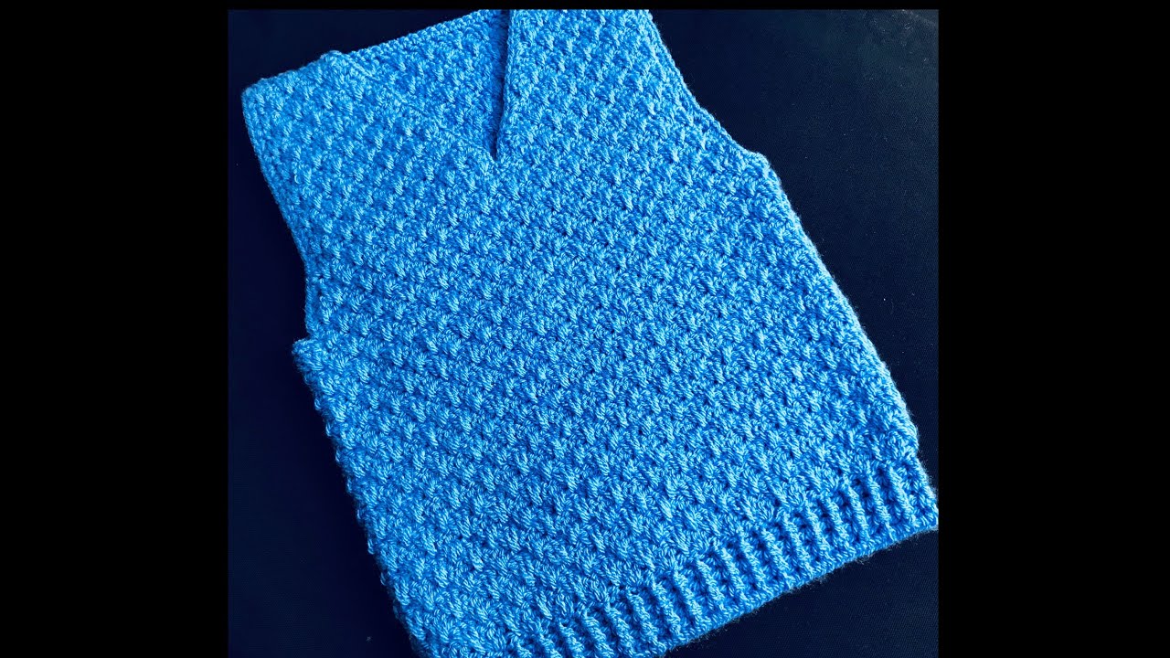 Chaleco para niños a crochet o ganchillo hasta 5 años, Sueter tejido a crochet paso a paso 