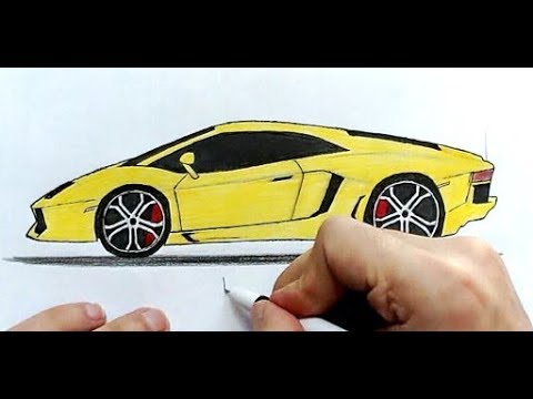 Как нарисовать машину Ламборджини поэтапно (Ehedov Elnur)How to draw a Lamborghini Step by Step 