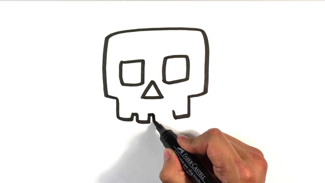 How to Draw a Skull - The Easy Way - Halloween Drawings 