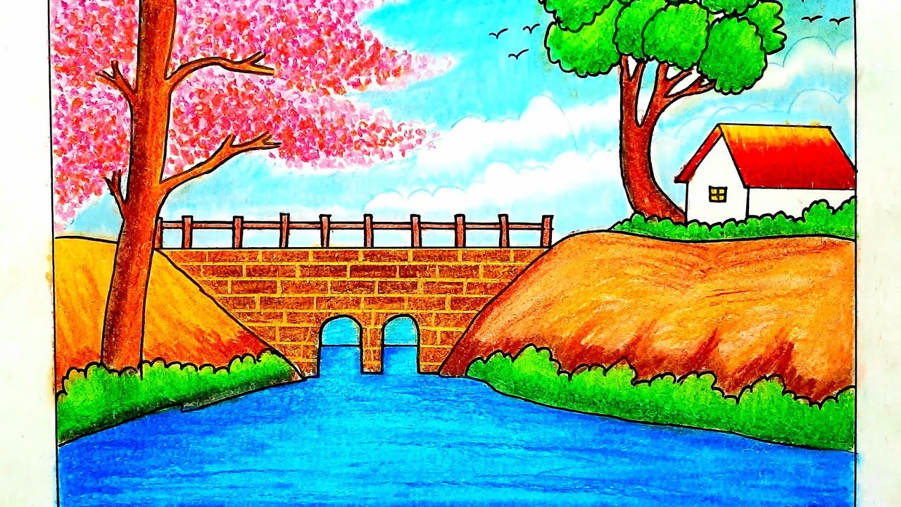 Featured image of post Drawing Of Scenery With Oil Pastels / Oil pastel drawing for beginners | scenery drawing of beautiful sunset in hindi.