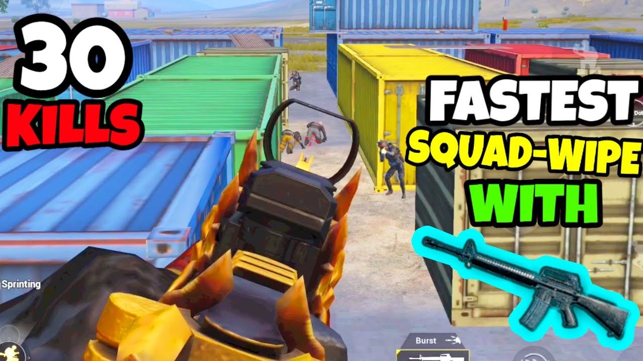 Earliest Squad-wipe With M16A4 in PUBG Mobile • (30 KILLS) • PUBG MOBILE (HINDI) 