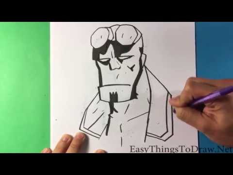 How to Draw Hellboy - Comic Version - Step by Step Drawing Beginners Easy 