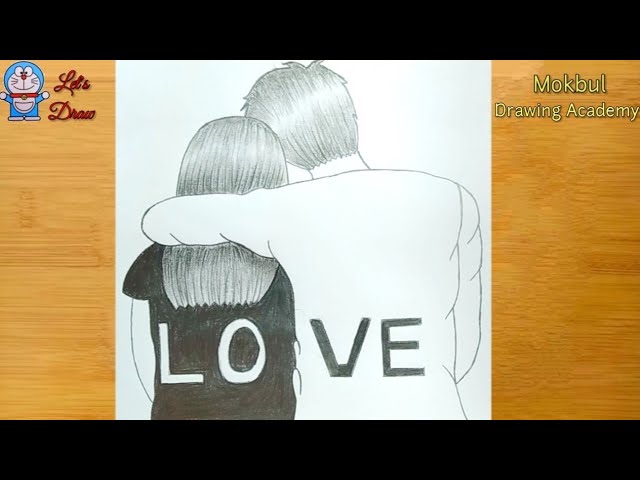 How to draw a romantic couple with pencil sketch step by step 