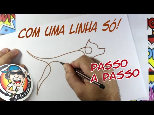 COMO FAZER DESENHO COM UMA LINHA SÓ - ONE LINE ART CHALLENGE 