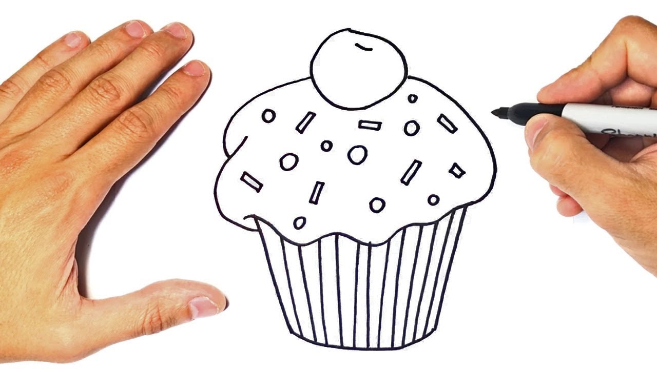 How to draw a Cupcake Step by Step | Cupcake Drawing Lesson 