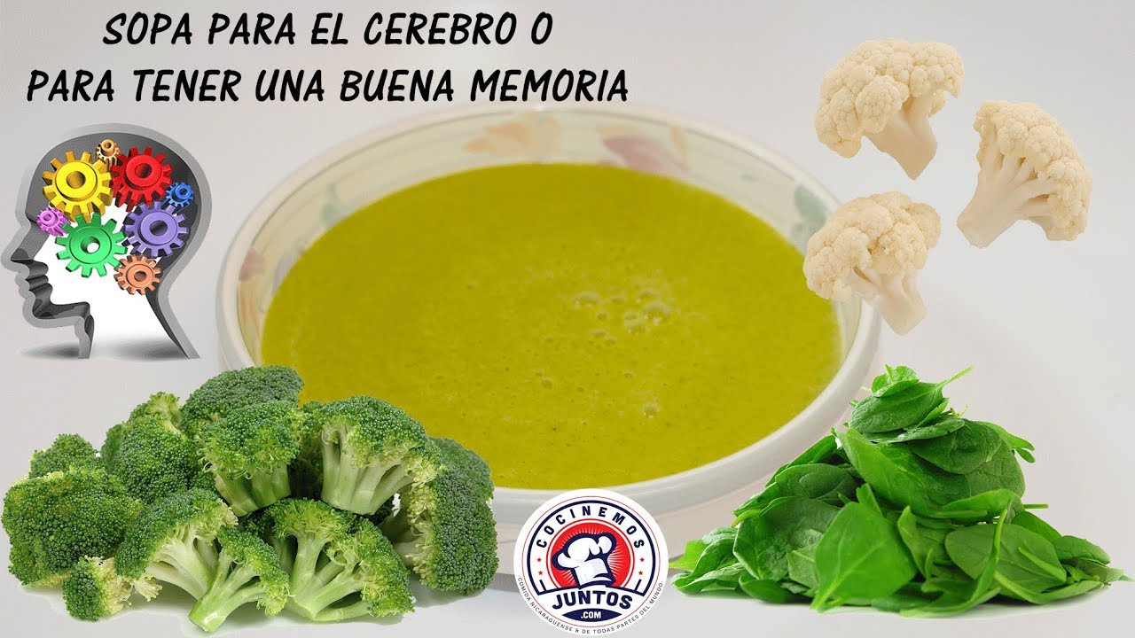 Crema de coliflor, espinacas y brócoli para tener una buena memoria y un buen cerebro. 