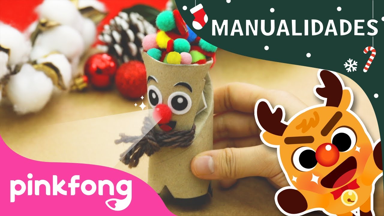 ¿Sabes hacer el reno de nariz roja, Rodolfo? | Manualidades para Navidad | Villancicos | Pinkfong 