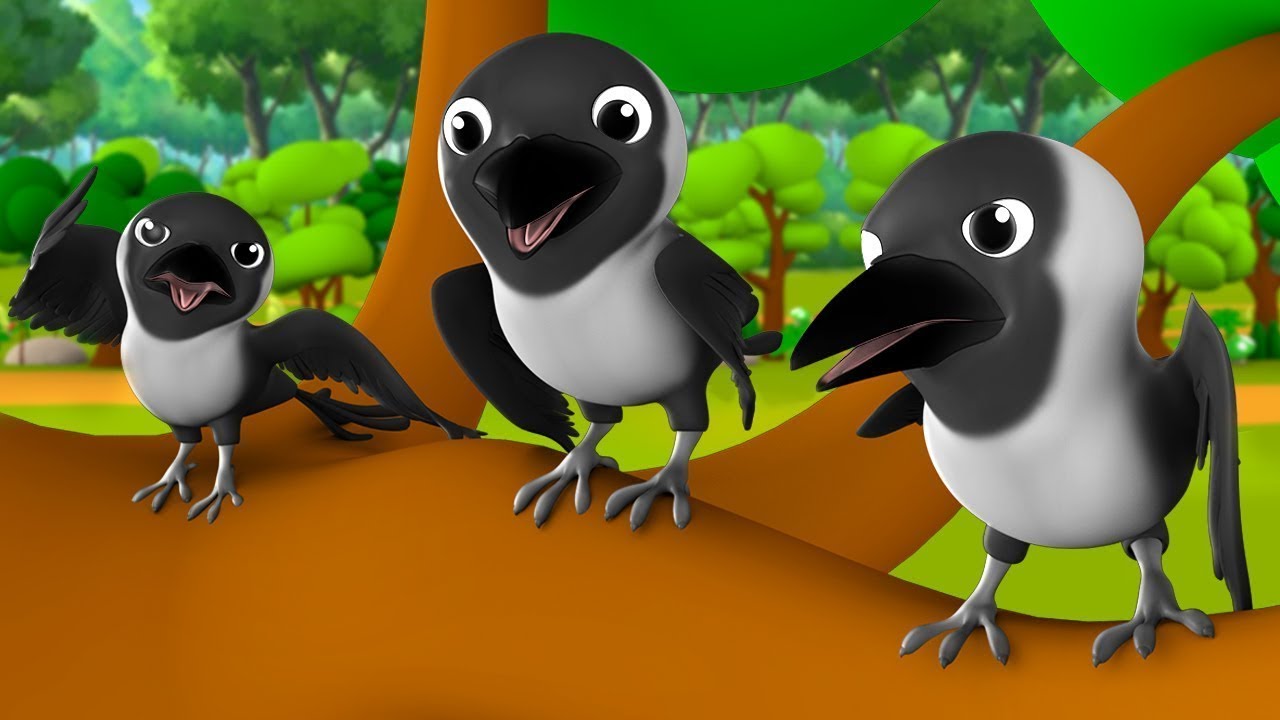 The Three Crows & Parrot Telugu Story - అల్లరి కాకులు, చిలుక నీతి కధ 3D Kids Bedtime Moral Stories 