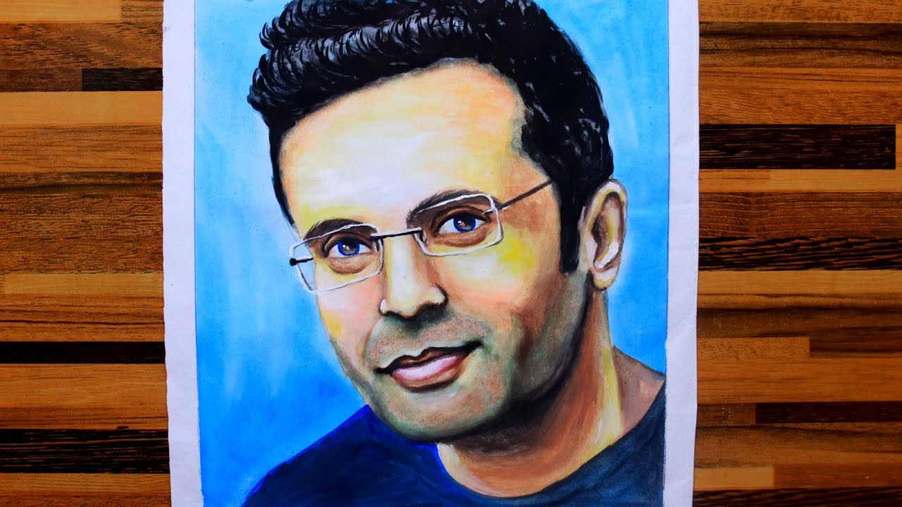 Sandeep maheshwari portrait painting with watercolor | watercolor portrait drawing tutorial 