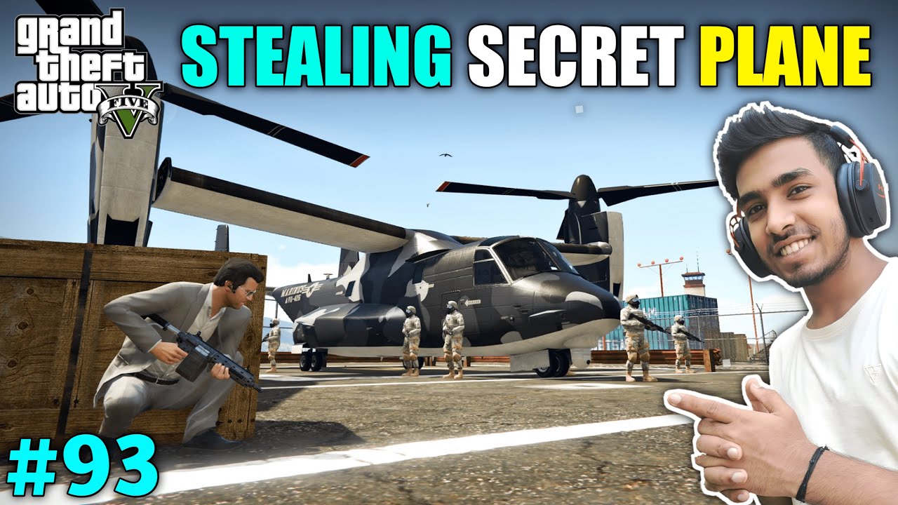 I STOLE SECRET FIGHTER PLANE FROM MILITARY BASE | GTA V GAMEPLAY #93 