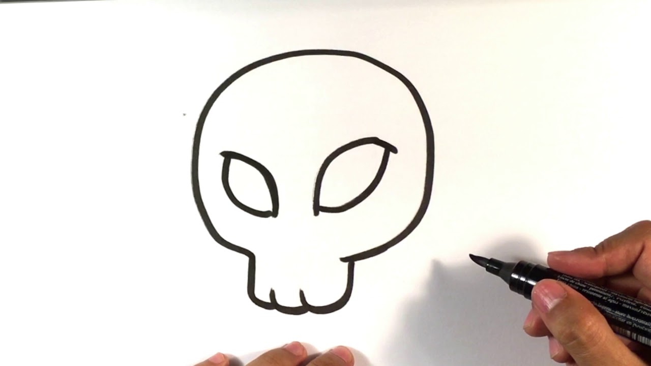 How to Draw a Female Skull - Halloween Drawings 