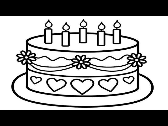 how to draw birthday cake drawing painting rainbow colour crow easy drawing barbie princess coloring 