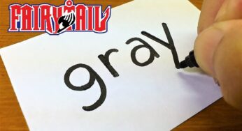 How to turn words GRAY（Fairy Tail｜Japanese ANIME）into a cartoon – How to draw doodle art on paper