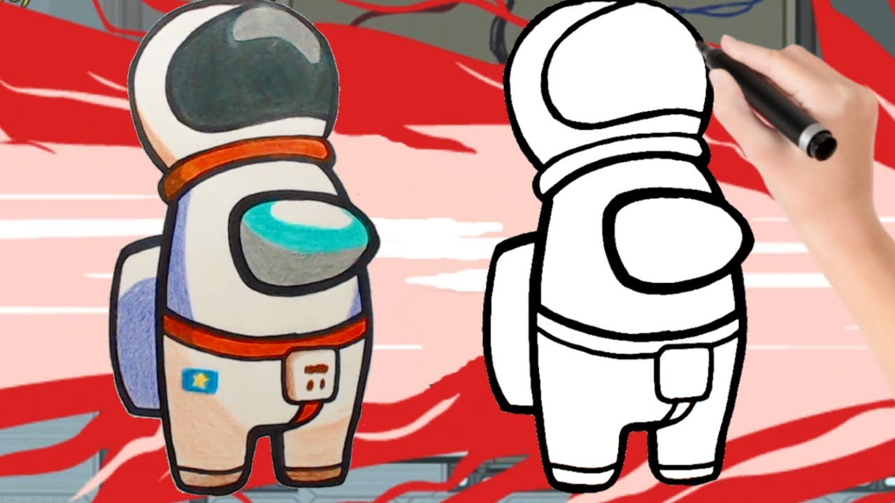 Como dibujar paso a paso a AMONG US ASTRONAUTA - How to Draw Among US Characters Astronaut 