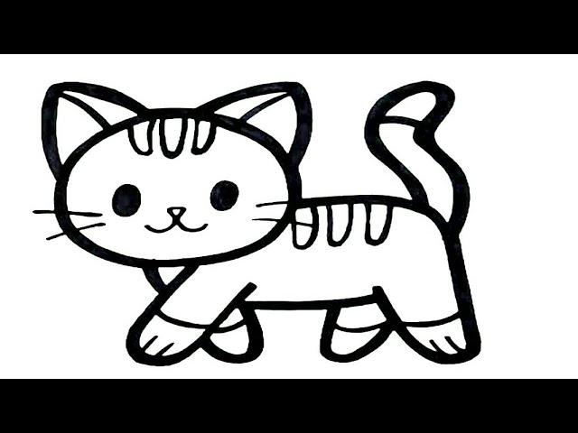 How To Draw Cat Drawings Paintings Animals Drawing Kitten Drawing Birds Very Easy Drawings Colouring