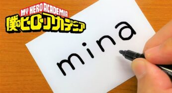 How to turn words MINA （Mina Ashido｜My Hero Academia）into a cartoon – How to draw doodle art