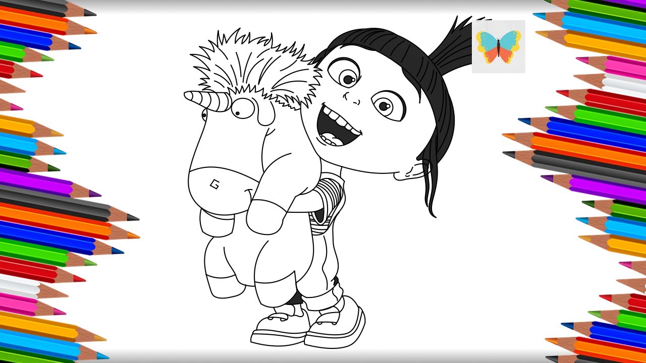 Как нарисовать Агнесс из мультика Гадкий Я | Рисуем и Учим Цвета | Coloring Kids 