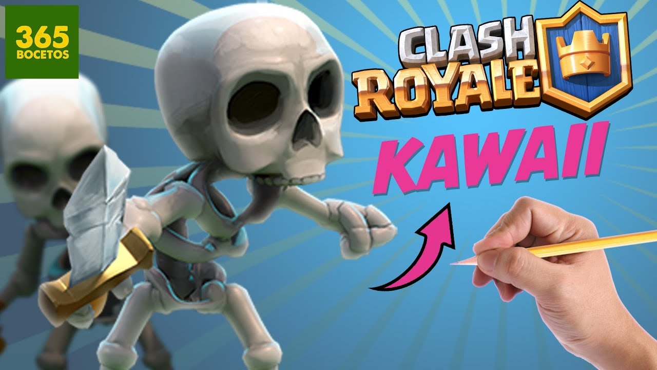 COMO DIBUJAR ESQUELETOS DE CLASH ROYALE ESTILO KAWAII 