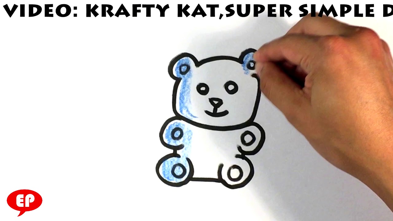 How to Draw a Cute Blue Gummie Bear - Easy Pictures to Draw 