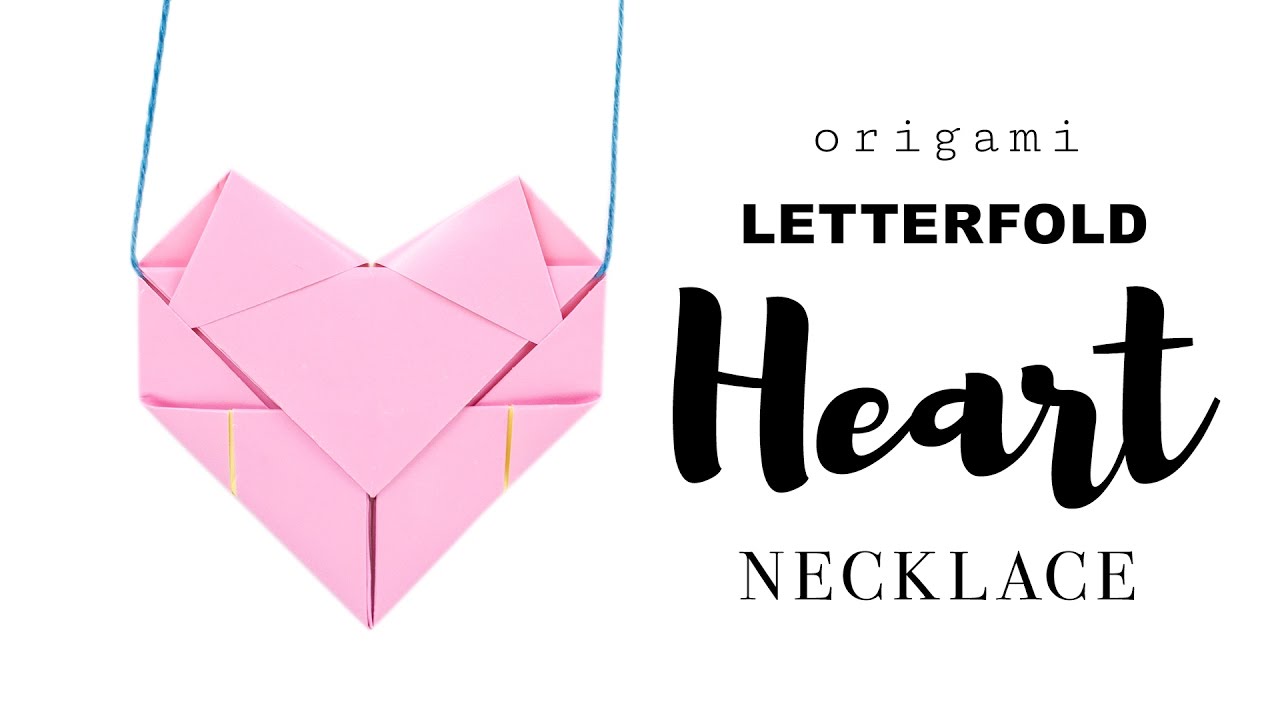 Easy Origami Heart Necklace Tutorial - DIY - Paper Kawaii 