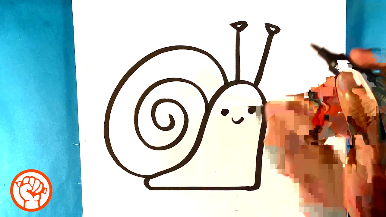 How to Draw Cute Snail - Animals for Beginners 2