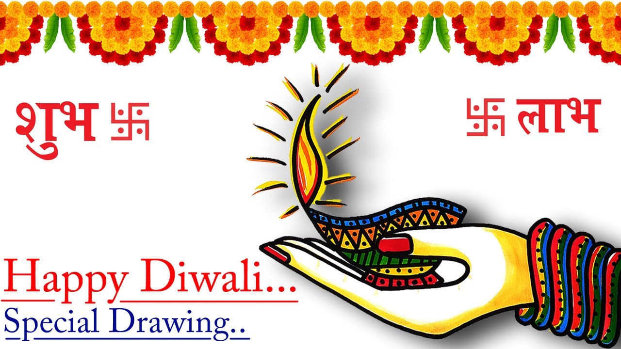 दिपावली स्पेशल हांथ में दिया ड्राइंग बनाने का सबसे आसान तरीका।| Diwali Special Diya on Hand Drawing. 