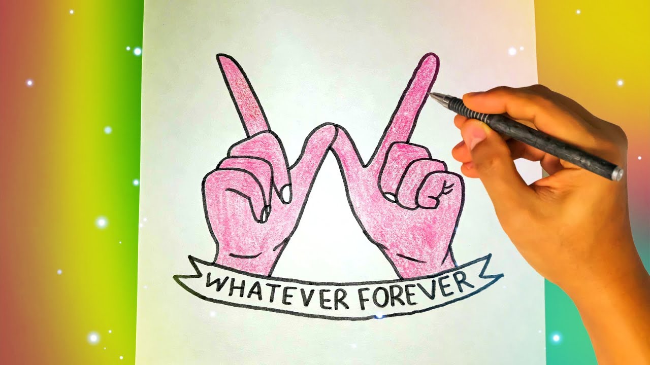 Как нарисовать тамблер стикер для личного дневника WHATEVER FOREVER? 1