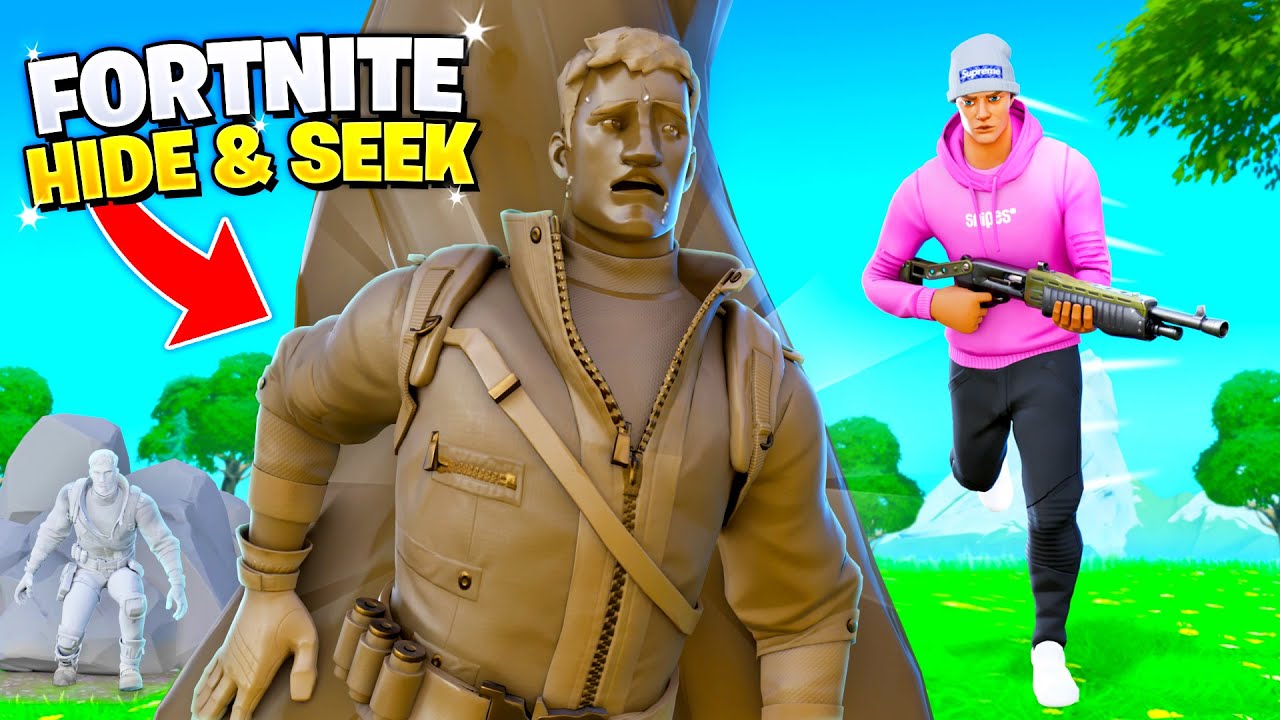 Playing HIDE & SEEK with Fortnite CUSTOM SKINS! 