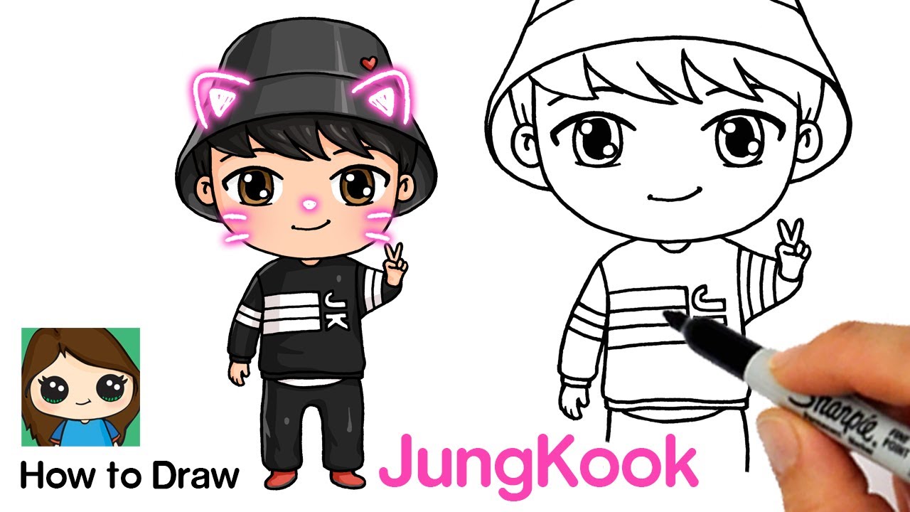 How to Draw BTS Jungkook Tiny Tan 