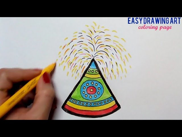 how to draw diwali crackers || diwali poster drawing || दीवाली अनार फटाके ड्राइंग 