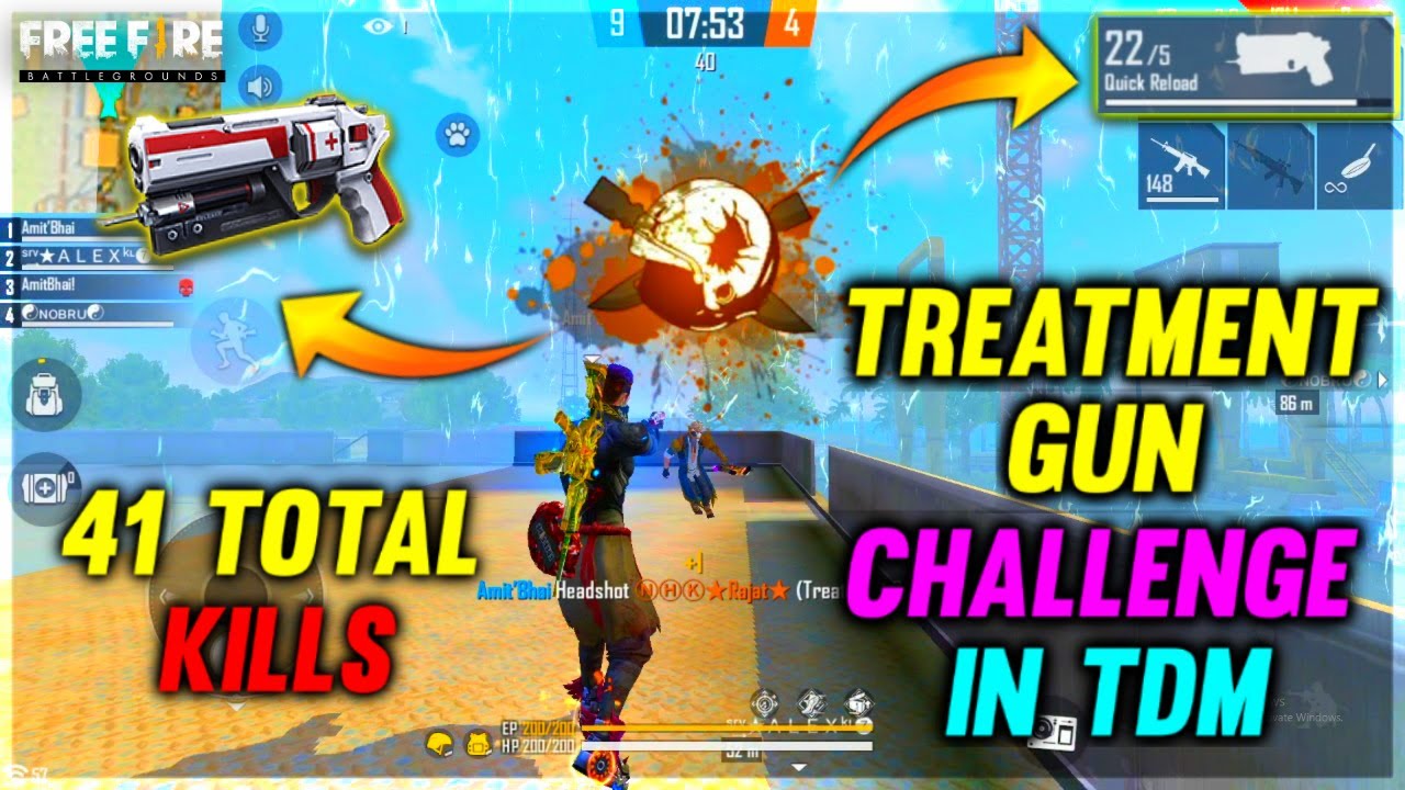 Treatment Gun Challenge in TDM - 41 Kills Total - Free Fire - Desi Gamers 